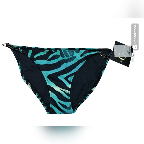 The collection animal print green black swimsuit bikini bottom size L - Picture 2 of 11